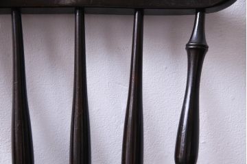 中古　松本民芸家具　挽き物のデザインが美しいSPスピンドルチェア(ダイニングチェア、椅子)(3)