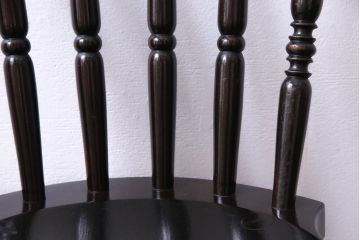 中古　松本民芸家具　挽き物のデザインが美しいSPスピンドルチェア(ダイニングチェア、椅子)(3)