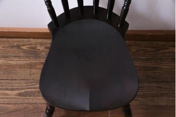中古　松本民芸家具　挽き物のデザインが美しいSPスピンドルチェア(ダイニングチェア、椅子)(3)