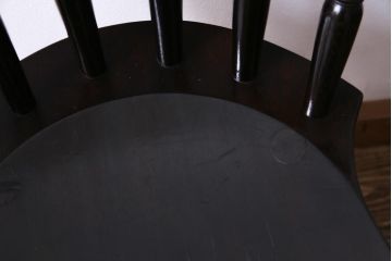 中古　松本民芸家具　挽き物のデザインが美しいSPスピンドルチェア(ダイニングチェア、椅子)(3)