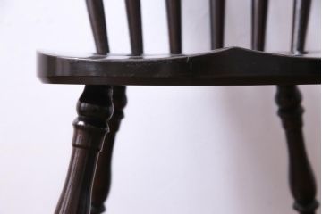 中古　松本民芸家具　挽き物のデザインが美しいSPスピンドルチェア(ダイニングチェア、椅子)(3)