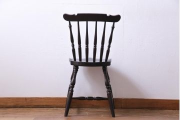 中古　松本民芸家具　挽き物のデザインが美しいSPスピンドルチェア(ダイニングチェア、椅子)(3)