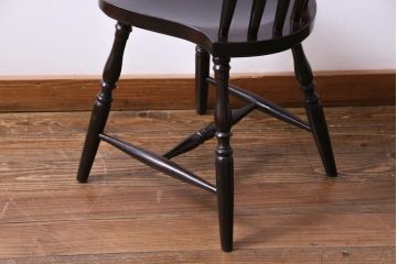 中古　松本民芸家具　挽き物のデザインが美しいSPスピンドルチェア(ダイニングチェア、椅子)(3)