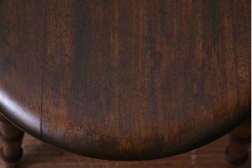 アンティーク家具　フランスアンティーク　ビーチ材　丸い座面が可愛らしいダイニングチェア(板座チェア)