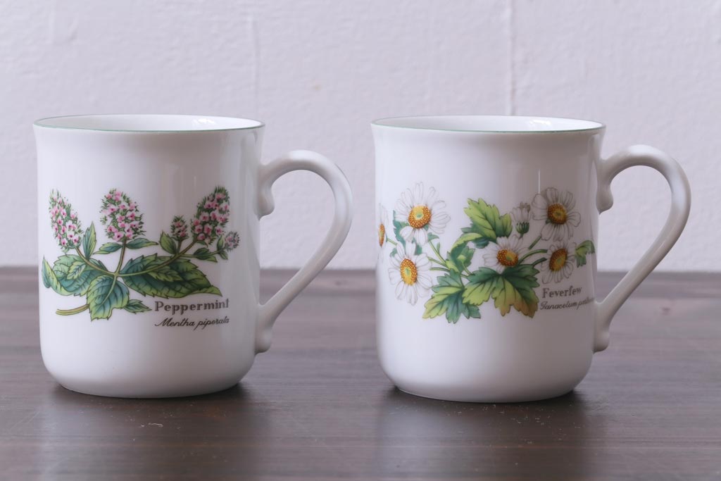 ROYAL WORCESTER(ロイヤルウースター)　WORCESTER　HERBS(ウースターハーブ)　コーヒーカップ2点セット