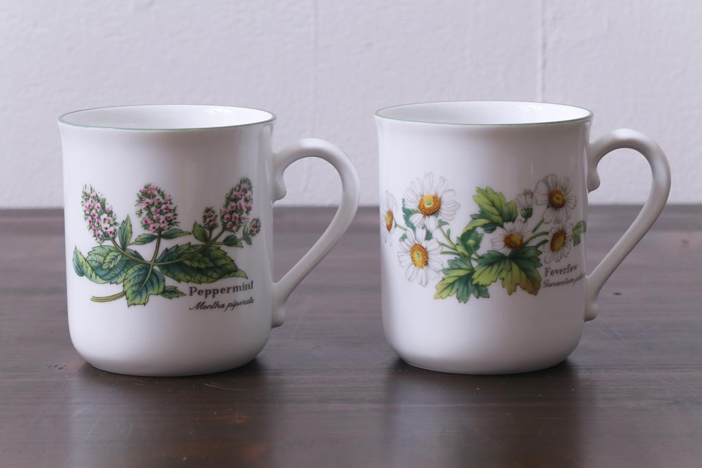 ROYAL WORCESTER(ロイヤルウースター)　WORCESTER　HERBS(ウースターハーブ)　コーヒーカップ2点セット