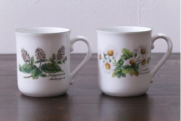 ROYAL WORCESTER(ロイヤルウースター)　WORCESTER　HERBS(ウースターハーブ)　コーヒーカップ2点セット