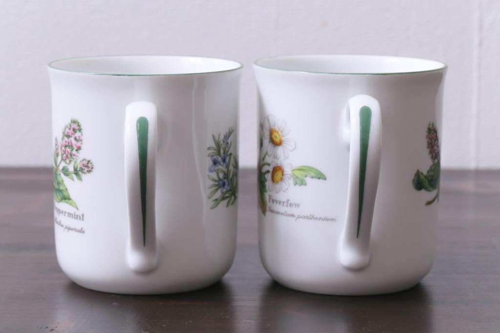 ROYAL WORCESTER(ロイヤルウースター)　WORCESTER　HERBS(ウースターハーブ)　コーヒーカップ2点セット