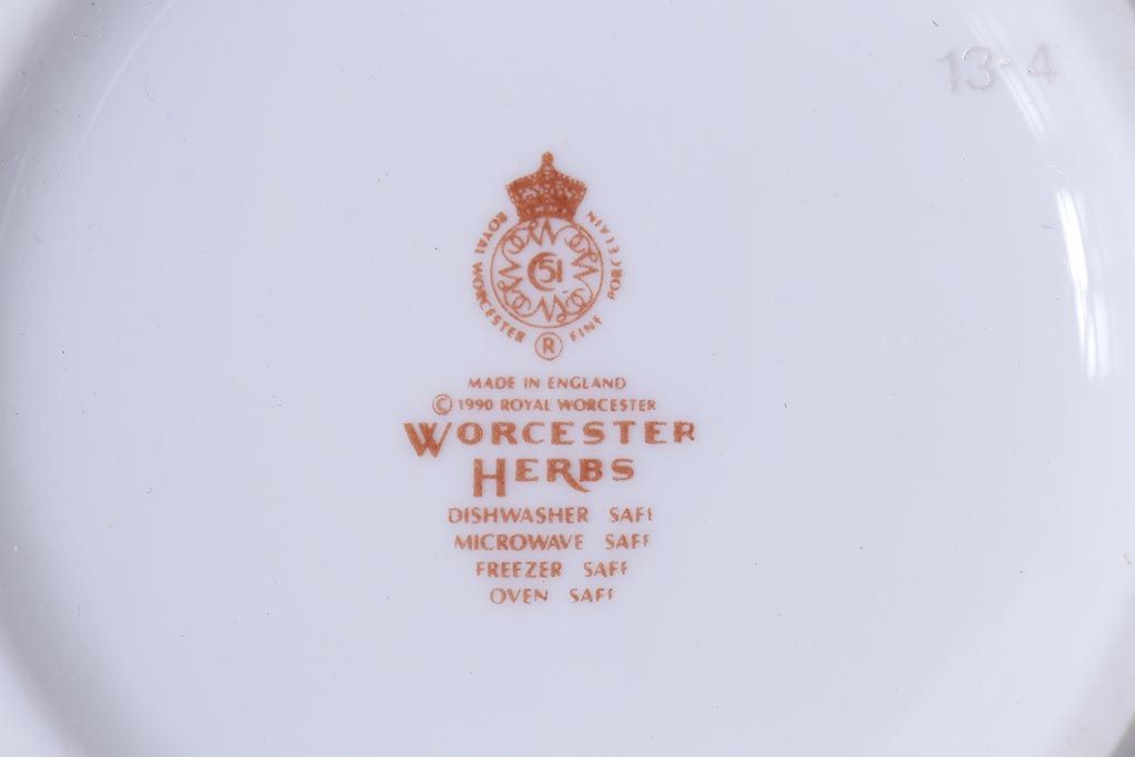 ROYAL WORCESTER(ロイヤルウースター)　WORCESTER　HERBS(ウースターハーブ)　コーヒーカップ2点セット
