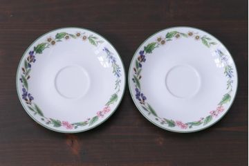 イギリス　ROYAL WORCESTER(ロイヤル ウースター)　HERBS(ハーブス)　カップ&ソーサー2客セット(1)