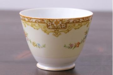中古　ノリタケ(Noritake)　月桂樹-マルキ印　彩色ゆたかな上品なカップ&ソーサー2客セット(洋食器)(1)