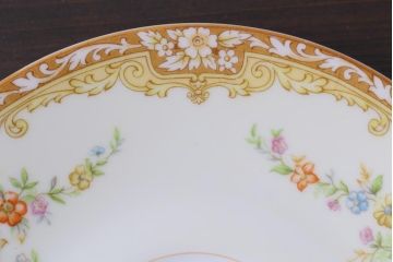 中古　ノリタケ(Noritake)　月桂樹-マルキ印　彩色ゆたかな上品なカップ&ソーサー2客セット(洋食器)(1)