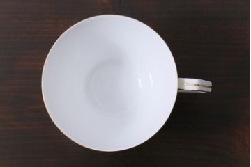 中古　オールドノリタケ(Noritake、則武)　月桂樹-М　CALIBAN　品のあるデザインが素敵なカップ&ソーサー2客セット(洋食器)(1)