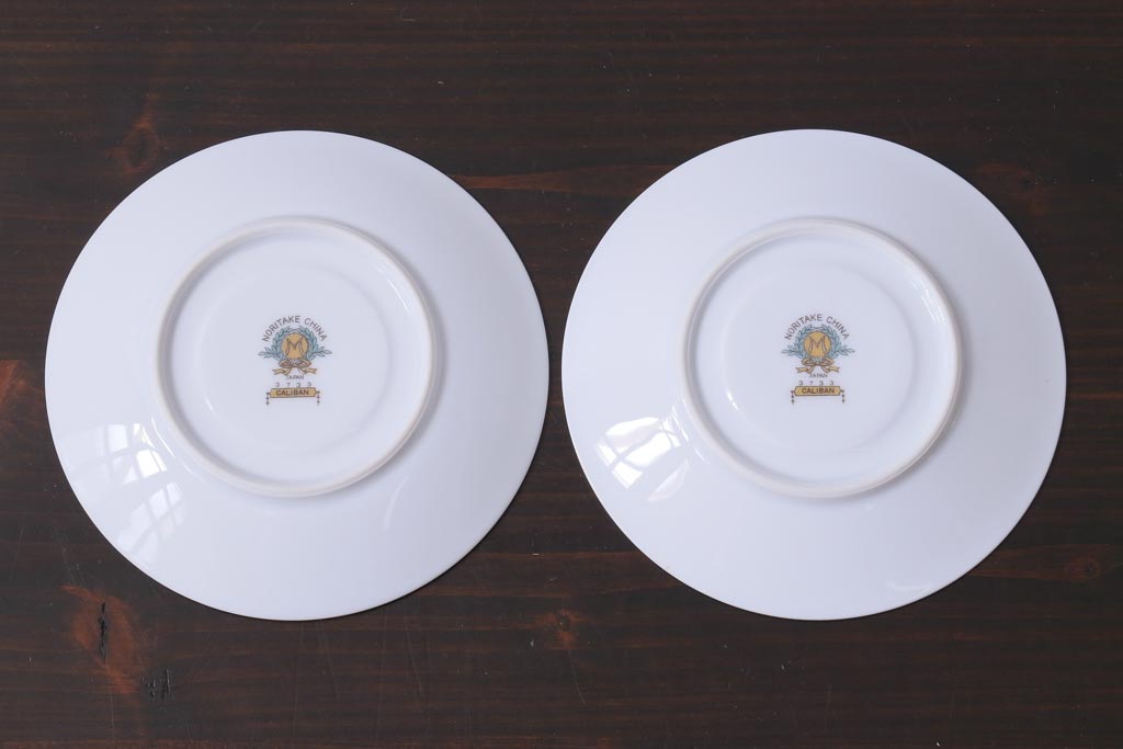 中古　オールドノリタケ(Noritake、則武)　月桂樹-М　CALIBAN　品のあるデザインが素敵なカップ&ソーサー2客セット(洋食器)(1)