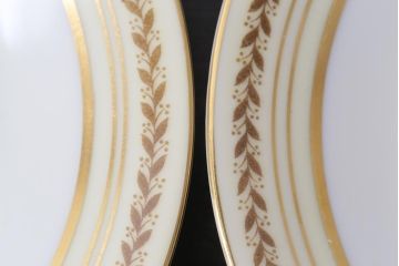 中古　オールドノリタケ(Noritake、則武)　月桂樹-М　CALIBAN　品のあるデザインが素敵なカップ&ソーサー2客セット(洋食器)(1)