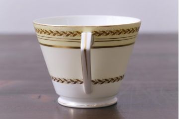 中古　オールドノリタケ(Noritake、則武)　月桂樹-М　CALIBAN　品のあるデザインが素敵なカップ&ソーサー2客セット(洋食器)(2)