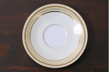 中古　オールドノリタケ(Noritake、則武)　月桂樹-М　CALIBAN　品のあるデザインが素敵なカップ&ソーサー2客セット(洋食器)(2)