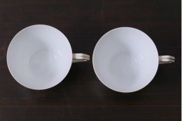 中古　オールドノリタケ(Noritake、則武)　月桂樹-М　CALIBAN　品のあるデザインが素敵なカップ&ソーサー2客セット(洋食器)(2)