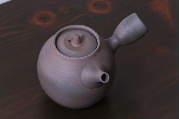 中古未使用品　笠間焼　黒田隆　共箱付き　焼〆急須(焼締め、締め焼き)