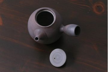 中古未使用品　笠間焼　黒田隆　共箱付き　焼〆急須(焼締め、締め焼き)