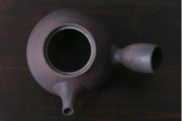 中古未使用品　笠間焼　黒田隆　共箱付き　焼〆急須(焼締め、締め焼き)