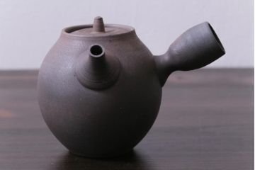 中古未使用品　笠間焼　黒田隆　共箱付き　焼〆急須(焼締め、締め焼き)