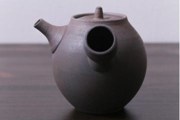 中古未使用品　笠間焼　黒田隆　共箱付き　焼〆急須(焼締め、締め焼き)