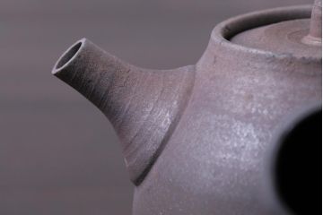 中古未使用品　笠間焼　黒田隆　共箱付き　焼〆急須(焼締め、締め焼き)