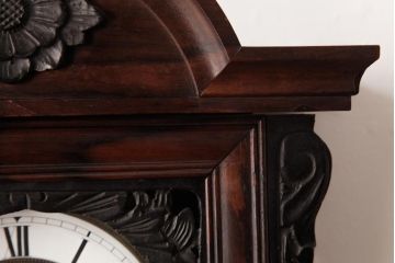 アンティーク雑貨　明治期　JUNGHANS(ユンハンス)社　国産箱　黒柿材　優美さと気品あふれる振り子時計(柱時計、掛け時計)