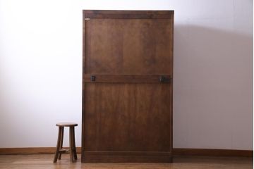 中古　北海道民芸家具　たっぷり収納できる衣装盆付きチェスト(和タンス、引き出し、着物箪笥)