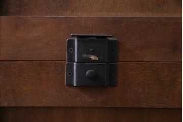 中古　北海道民芸家具　たっぷり収納できる衣装盆付きチェスト(和タンス、引き出し、着物箪笥)
