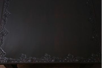 アンティーク家具　特注品　激レア!　華やかさが際立つ軽井沢彫りバタフライテーブル(エクステンションテーブル、ダイニングテーブル)(1)