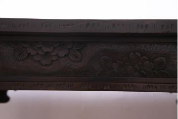 アンティーク家具　特注品　激レア!　華やかさが際立つ軽井沢彫りバタフライテーブル(エクステンションテーブル、ダイニングテーブル)(1)