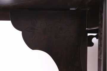 アンティーク家具　特注品　激レア!　華やかさが際立つ軽井沢彫りバタフライテーブル(エクステンションテーブル、ダイニングテーブル)(1)