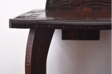 中古　伝統工芸　軽井沢彫り　意匠を凝らした美しいダイニングチェア(2)
