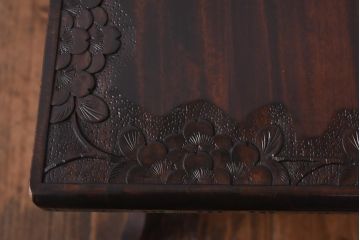 中古　伝統工芸　軽井沢彫り　意匠を凝らした美しいダイニングチェア(3)