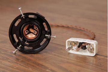 和製アンティーク　戦前　プレスガラスシェードがおしゃれな天井照明(吊り下げ照明)