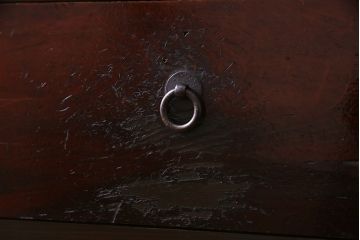 ラフジュ工房オリジナル　リメイク家具　鶴亀松の縁起物の金具が目を引く箪笥リビングボード(二本松箪笥、テレビボード、チェスト)