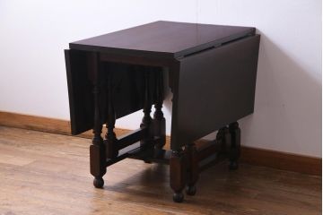 中古　ビンテージ　松本民芸家具　M型　上品な雰囲気のバタフライ卓(ダイニングテーブル、エクステンションテーブル)(定価約19万円)(1)