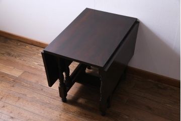 中古　ビンテージ　松本民芸家具　M型　上品な雰囲気のバタフライ卓(ダイニングテーブル、エクステンションテーブル)(定価約19万円)(1)