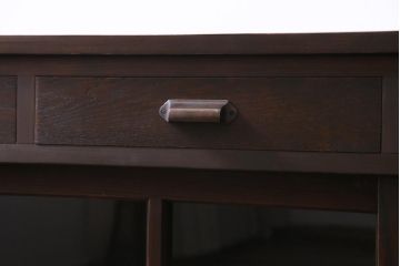 ラフジュ工房オリジナル　リメイク　レトロな雰囲気が温かみを感じる引き出し付きガラス戸棚(収納棚、サイドボード、テレビボード)