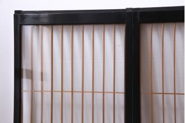 ラフジュ工房オリジナル　古建具リメイク　鶴松の組子が縁起の良いガラス戸棚(書院、収納棚、サイドボード)