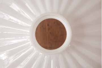 大正昭和初期　戦前　乳白内被せ水玉文電笠のペンダントライト(シェード、天井照明)