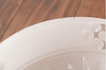 大正昭和初期　戦前　乳白内被せ水玉文電笠のペンダントライト(シェード、天井照明)