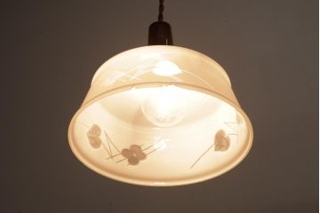 昭和初期　戦前　可愛らしい図柄のペンダントライト(電笠、シェード、天井照明)