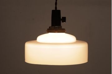昭和初期　戦前　シンプルな円柱型のペンダントライト(電笠、シェード、天井照明)