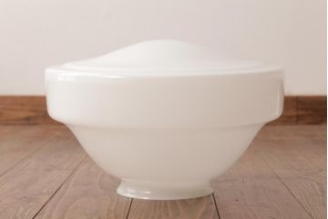 和製アンティーク　大振りサイズ　昭和レトロなデザインのガラスシェード照明(吊り下げ照明、天井照明)