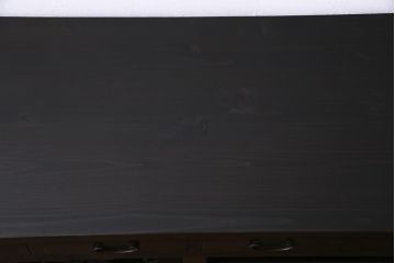 ラフジュ工房オリジナル　古建具リメイク　趣ある透かし彫りが和の風情感じる引き出し付きローボード(戸棚、収納棚、テレビボード)