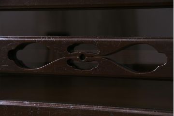ラフジュ工房オリジナル　古建具リメイク　趣ある透かし彫りが和の風情感じる引き出し付きローボード(戸棚、収納棚、テレビボード)