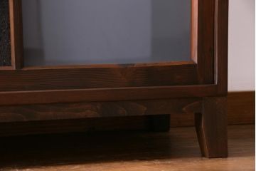 ラフジュ工房オリジナル　古い建具の枠が味わい深い横長のリビングボード(収納棚、戸棚)